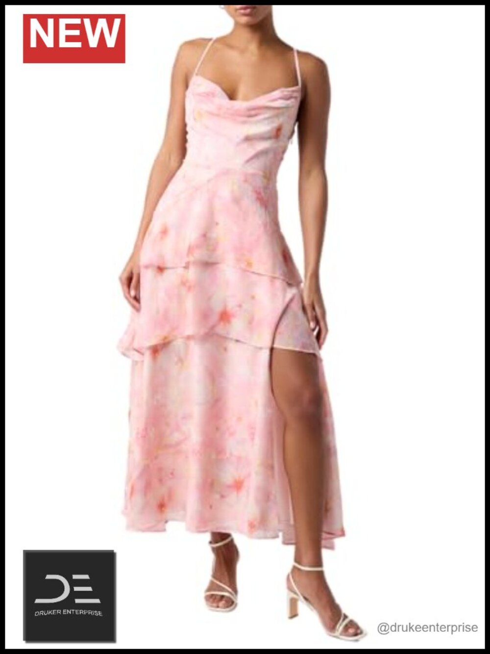Tiered Maxi Dress Strapless Lace Up Back